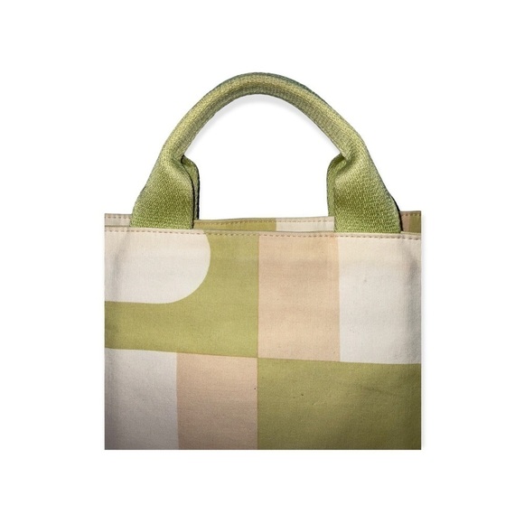 BALLY Canvas Handbag in Cream/Green/Beige Classic Tote - Picture 5 of 16